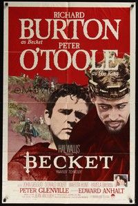 3t063 BECKET 1sh '64 Richard Burton in the title role, Peter O'Toole, John Gielgud