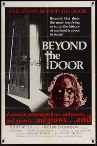 3t073 BEYOND THE DOOR 1sh '74 demonic possession lives, the most terrifying event of mankind!