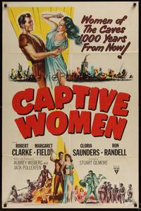 3t145 CAPTIVE WOMEN style A 1sh '52 futuristic sexy sci-fi 1,000 years after the atom bomb!