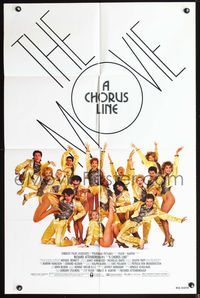 3t170 CHORUS LINE 1sh '85 photo of Michael Douglas & Broadway chorus group by Patrick Demarchelier