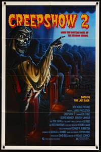 3t200 CREEPSHOW 2 1sh '87 Tom Savini, great Winters artwork of skeleton guy in theater!