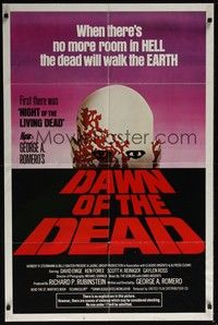 3t217 DAWN OF THE DEAD 1sh '79 George Romero, there's no more room in HELL for the dead!