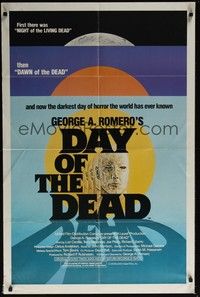 3t219 DAY OF THE DEAD 1sh '85 George Romero's Night of the Living Dead zombie horror sequel!