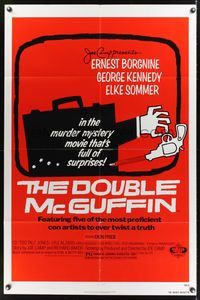 3t253 DOUBLE McGUFFIN 1sh '79 Ernest Borgnine, George Kennedy, really cool suitcase art!