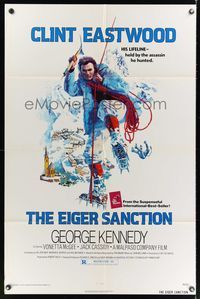 3t266 EIGER SANCTION 1sh '75 Clint Eastwood's lifeline was held by the assassin he hunted!