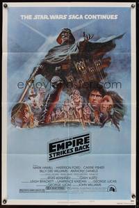 3t271 EMPIRE STRIKES BACK style B 1sh '80 George Lucas sci-fi classic, cool artwork by Tom Jung!