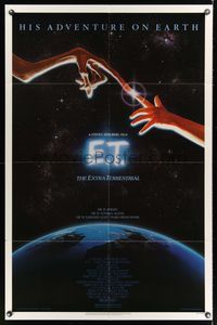 3t261 E.T. THE EXTRA TERRESTRIAL 1sh '82 Steven Spielberg classic, John Alvin art!