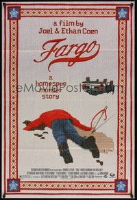 3t290 FARGO DS 1sh '96 a homespun murder story from the Coen Brothers, great image!