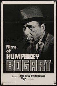 3t298 FILMS OF HUMPHREY BOGART 1sh '75 great portrait of the tough star wearing fedora!