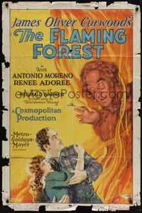 3t307 FLAMING FOREST 1sh '26 Mountie Antonio Moreno must arrest pretty Renee Adoree's brother!