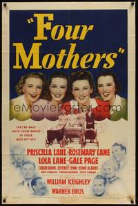 3t322 FOUR MOTHERS 1sh '41 Priscilla, Rosemary & Lola Lane plus Gale Page with babies!