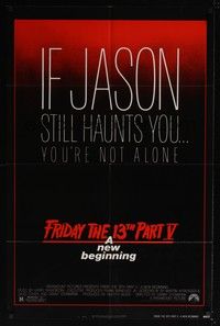 3t326 FRIDAY THE 13th PART V 1sh '85 A New Beginning, Jason still haunts you!