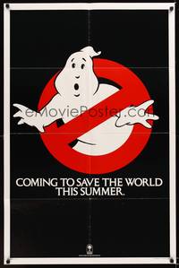 3t343 GHOSTBUSTERS teaser 1sh '84 Bill Murray, Aykroyd & Harold Ramis are here to save the world!