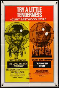 3t382 GOOD, THE BAD & THE UGLY/HANG 'EM HIGH 1sh '69 you've got 2 more shots at Clint Eastwood!