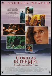 3t386 GORILLAS IN THE MIST DS 1sh '88 Sigourney Weaver as Dian Fossey, in the jungle!