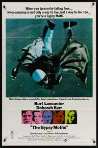 3t415 GYPSY MOTHS style B 1sh '69 Burt Lancaster, John Frankenheimer, cool sky diving image!