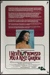 3t451 I NEVER PROMISED YOU A ROSE GARDEN 1sh '77 close-up of mental patient Kathleen Quinlan!