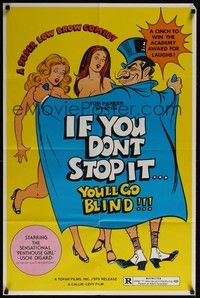 3t456 IF YOU DON'T STOP IT YOU'LL GO BLIND 1sh '76 Uschi Digard, wackiest sexy artwork!