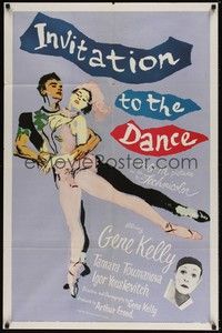 3t464 INVITATION TO THE DANCE 1sh '57 great artwork of Gene Kelly dancing with Tamara Toumanova!