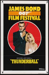 3t476 JAMES BOND 007 FILM FESTIVAL style B 1sh '75 Sean Connery w/sexiest girl, Thunderball!