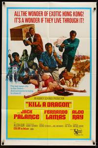 3t498 KILL A DRAGON 1sh '67 Jack Palance, Fernando Lamas, Aldo Ray, cool Allison artwork!