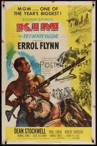 3t499 KIM 1sh '50 Errol Flynn & sexy Laurette Luez in mystic India, from Rudyard Kipling story!