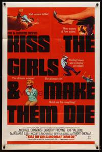 3t508 KISS THE GIRLS & MAKE THEM DIE 1sh '66 Henry Levin, Mike Connors & sexy Dorothy Provine!