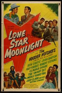 3t574 LONE STAR MOONLIGHT 1sh '46 Hoosier Hotshots, Judy Clark & Her Rhythm Cowgirls!