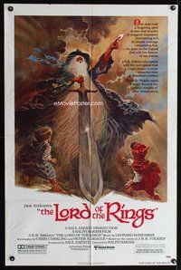 3t580 LORD OF THE RINGS 1sh '78 J.R.R. Tolkien classic, Bakshi, Tom Jung fantasy art!