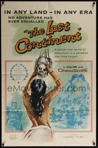 3t582 LOST CONTINENT 1sh '54 Bonzi, Gras & Moser documentary, sexy voodoo artwork!