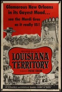 3t585 LOUISIANA TERRITORY style A 2D 1sh '53 New Orleans in its Gayest Mood, Mardi Gras as it is!
