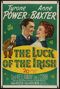 3t591 LUCK OF THE IRISH 1sh '48 Tyrone Power, Anne Baxter, art of leprechaun Cecil Kellaway!
