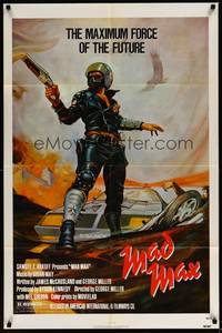 3t596 MAD MAX 1sh R83 art of wasteland cop Mel Gibson, George Miller Australian sci-fi classic!