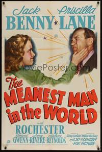 3t622 MEANEST MAN IN THE WORLD 1sh '43 Jack Benny gets slapped by pretty Priscilla Lane!