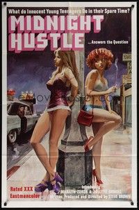 3t625 MIDNIGHT HUSTLE 1sh '78 great sexy artwork of innocent young teens as hookers!