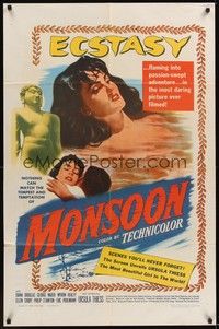 3t632 MONSOON 1sh '52 beautiful naked Ursula Thiess in the most daring picture ever filmed!