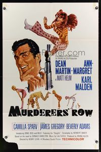 3t644 MURDERERS' ROW 1sh '66 art of spy Dean Martin as Matt Helm & sexy Ann-Margret by McGinnis!