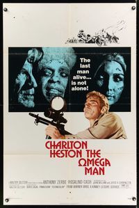 3t682 OMEGA MAN 1sh '71 Charlton Heston is the last man alive, and he's not alone!
