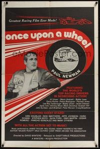 3t688 ONCE UPON A WHEEL 1sh '71 race car driver Paul Newman in the greatest racing film ever made!