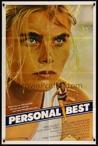 3t704 PERSONAL BEST 1sh '82 great close-up of athletic determined Mariel Hemingway!