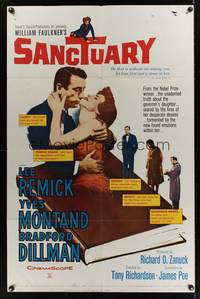 3t781 SANCTUARY 1sh '61 William Faulkner, sexy Lee Remick, the truth about Temple Drake!