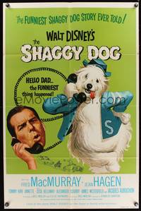 3t800 SHAGGY DOG 1sh R74 Disney, Fred MacMurray in the funniest shaggy dog story ever told!