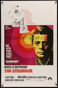 3t865 STRANGER 1sh '68 Luchino Visconti's Lo Straniero, mosaic art of Marcello Mastroianni!