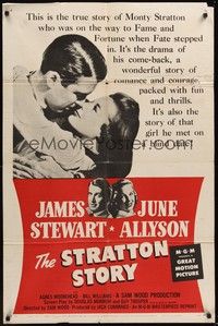 3t867 STRATTON STORY 1sh R56 James Stewart with June Allyson, packed with fun and thrills!