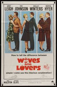 3t988 WIVES & LOVERS 1sh '63 Janet Leigh, Van Johnson, Shelley Winters, Martha Hyer