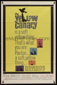 3t995 YELLOW CANARY 1sh '63 Barbara Eden, Pat Boone is a soft yellow thing!