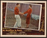 3v123 AMERICAN IN PARIS LC #5 '51 close up of Gene Kelly holding hands with Leslie Caron!