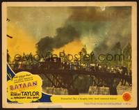3v132 BATAAN LC #8 '43 many soldiers & Red Cross vehicles evacuating over bridge!