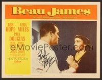 3v069 BEAU JAMES signed LC #3 '57 by Bob Hope, who's grabbing pretty Vera Miles' hand!