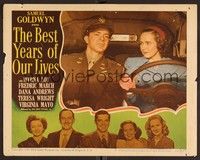 3v135 BEST YEARS OF OUR LIVES LC #2 '47 close up of Teresa Wright & uniformed Dana Andrews in car!